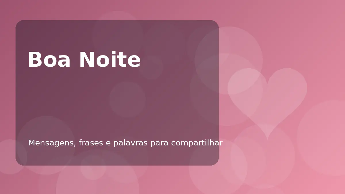 Boa noite com amor